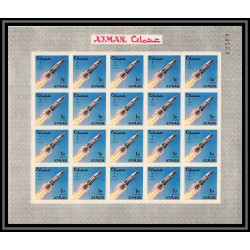 687 Ajman - MNH ** Mi N° 93 / 102 B espace space research gemini mercury feuilles sheets non dentelé (Imperf)
