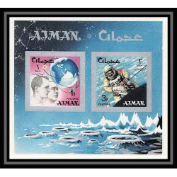 687c Ajman - MNH ** Mi N° 93 / 102 B + Bloc 8 B espace space research gemini mercury atlas booster non dentelé (imperf)