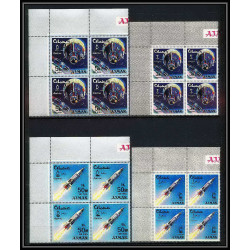 688a Ajman - MNH ** Mi N° 104 A/K A Overprint new currency espace space research gemini mercury atlas booster bloc 4