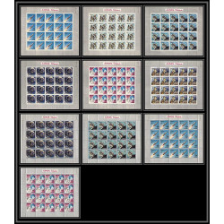 688b Ajman - MNH ** Mi N° 104 A/K A Overprint new currency espace space research gemini mercury atlas feuilles sheets