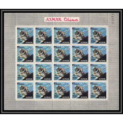 688b Ajman - MNH ** Mi N° 104 A/K A Overprint new currency espace space research gemini mercury atlas feuilles sheets
