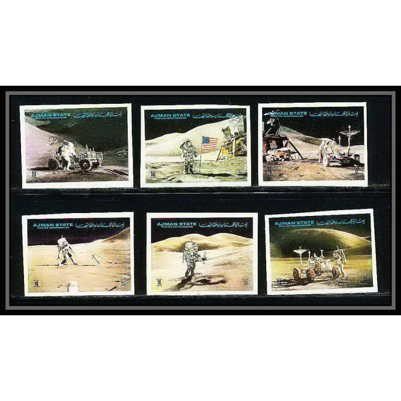 689 Ajman MNH ** Mi N° 1267 / 1272 B Apollo 15 exploration of the moon's surface espace (space) Non dentelé imperf