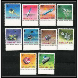 690a Ajman - MNH ** Mi N° 257 / 266 A probes Satellites espace space research explorer luna lunik surveyor san marco