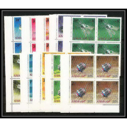 690b Ajman - MNH ** Mi N° 257 / 266 A probes Satellites espace space research explorer luna lunik surveyor Bloc 4