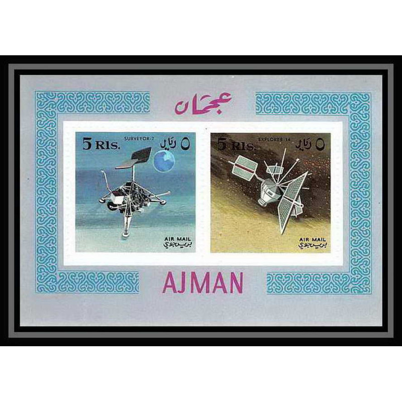 691 Ajman - MNH ** Mi Bloc N° 35 A probes Satellites espace space research explorer surveyor