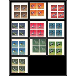 692a Ajman - MNH ** Mi N° 257 / 266 B probes Satellites espace space research explorer Bloc 4 non dentelé (Imperf)