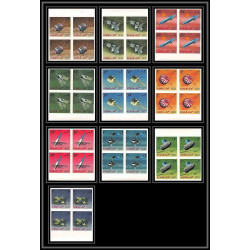 692b Ajman - MNH ** Mi N° 257 / 266 B probes Satellites espace space research explorer Bloc 4 non dentelé (Imperf)