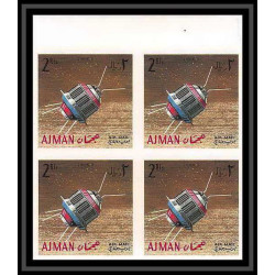 692b Ajman - MNH ** Mi N° 257 / 266 B probes Satellites espace space research explorer Bloc 4 non dentelé (Imperf)
