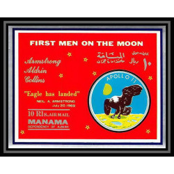 694 Manama MNH ** Mi Bloc N° 37 First Men on the Moon landing of apollo 11 non dentelé (Imperf)