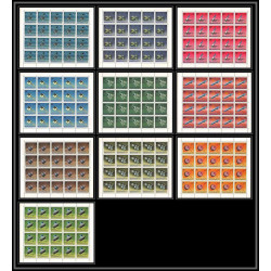 695e Manama - MNH ** Mi N° 87 / 96 A probes Satellites espace space research explorer luna lunik feuilles sheets