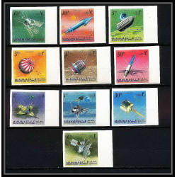 698d Manama MNH ** Mi N° 87 / 96 B + Bloc N° 8 B probes Satellites espace space research non dentelé (Imperf)