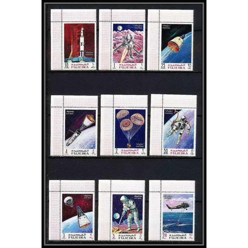 711a Fujeira MNH ** Mi N° 390 / 398 A espace (space) apollo space flights Coin de feuille