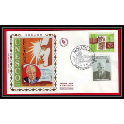 3032 Monaco N°857/858 UNESCO Michel-Ange prince Maquette d'artiste original paint artist work FDC signé Chesnot 1971