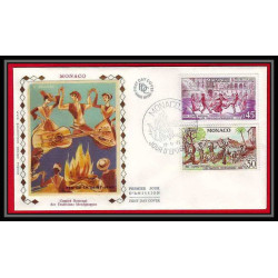 3040 Monaco 941/942 brandi danse dance feu de la st jean Maquette d'artiste original artist work FDC signé Chesnot 1973