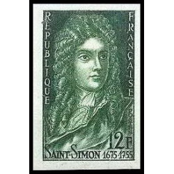 France N°1008 Louis de Rouvroy duc de St-Simon Essai (trial color proof) Non dentelé imperf ** MNH multicolore