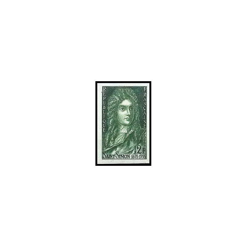 France N°1008 Louis de Rouvroy duc de St-Simon Essai (trial color proof) Non dentelé imperf ** MNH multicolore