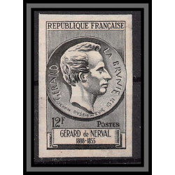 France N°1043 écrivain writer Gérard de nerval Labrunie Essai proof Non dentelé imperf Sans gomme no gum (*)