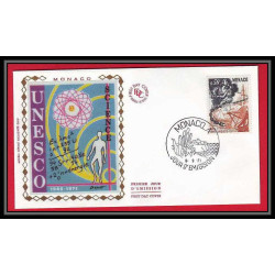 3043 Monaco N°856 unesco sciences SCIENCE Maquette d'artiste original artist work FDC signé Chesnot 1971