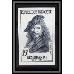 France N°1135 Rembrandt Tableau (Painting) NEDERLAND Essai proof Non dentelé imperf Sans gomme no gum (*) 1957