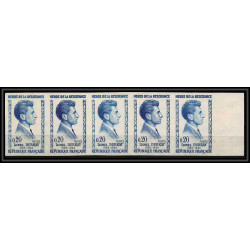 France N°1289 Héros de la Résistance Lionel Dubray bande de 5 Essai proof Non dentelé imperf ** MNH strip 5