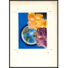 3044 Nations Unies Genève mi N°43/44 enfants childs Maquette d'artiste original artist work FDC signé Chesnot 1974