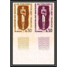 France N°1336 Hauts lieux de la Résistance Vercors Essai color proof Non dentelé (imperf) paire 1962
