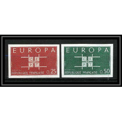 France N°1396 / 1397 europa 1963 cote 130 Non dentelé ** MNH (Imperf) discount