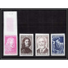 France N°1442/1445 rochefoucauld Poussin Dukas célébrités 1965 Essai proof Non dentelé imperf Sans gomme no gum (*) 1965