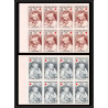 France N°1466/1467 Croix rouge (red cross) 1965 Tableau (Painting) renoir Non dentelé imperf ** bloc de 8 cote 1200 RRR