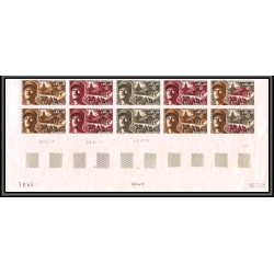 France N°1607 Libération Maréchal Leclerc guerre 1939/45 1969 Essai color proof Non dentelé (imperf) bloc10 code couleur
