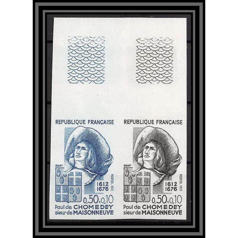 France N°1706 Chomedey de Maisonneuve montreal canada Essai (trial color proof) Non dentelé imperf ** MNH