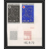France N°1735 Croix rouge (red cross) Desgenettes essais proof Non dentelé ** MNH Imperf paire coin daté
