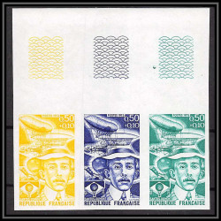 France N°1746 Santos-Dumont aviation bresil brazil poste aerienne pa trial color proof Non dentelé imperf ** MNH