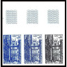 France N°1875 sociétés philatéliques ROUEN 1976 Essai color proof Non dentelé imperf ** MNH bande 3 couleurs