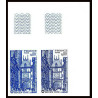 France N°1875 sociétés philatéliques ROUEN 1976 Essai color proof Non dentelé imperf ** MNH paire coin de feuille