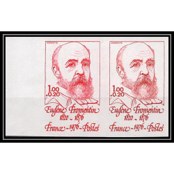 France N°1897 Fromentin peintre écrivain Tableau (tableaux painting) paire Essai trial proof Non dentelé ** imperf