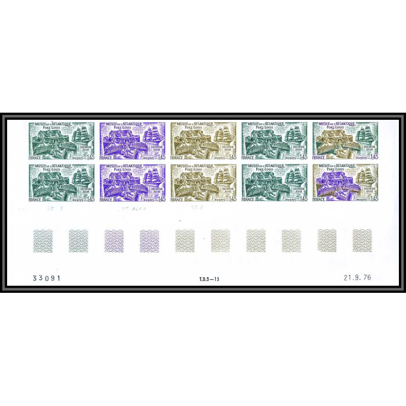 France N°1913 port louis morbihan musée de la marine Duchesse Anne bloc 10 essai proof Non dentelé imperf ** MNH (1)