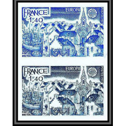 France N°1929 europa 1976 port breton paire essai proof Non dentelé imperf ** MNH