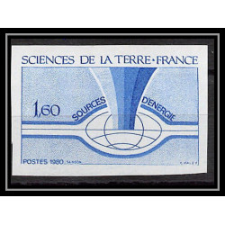 France N°2093 Sciences de la Terre energie energy 1980 Essai trial proof Non dentelé ** imperf