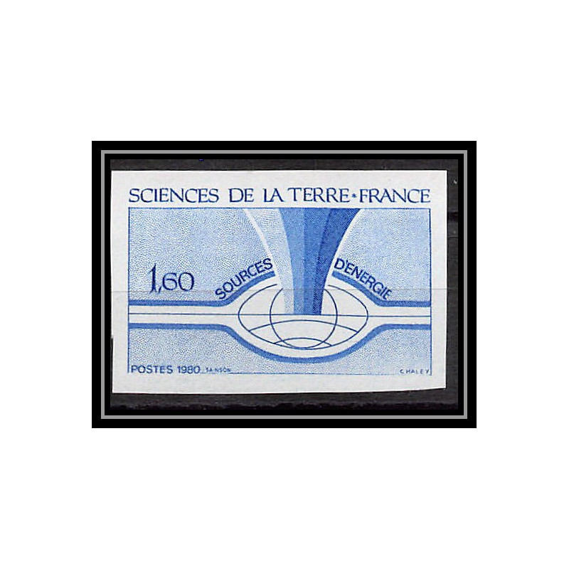 France N°2093 Sciences de la Terre energie energy 1980 Essai trial proof Non dentelé ** imperf