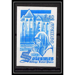 France N°2112 Abbaye Saint-Pierre de Solesmes eglise church 1980 Essai trial proof Non dentelé ** imperf 
