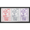 France N°2143 liberté de la Presse renaudot girardin 1981 freedom of media Essai proof Non dentelé imperf ** mnh strip 3