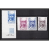 France N°2152 Révérend-Père Teilhard de Chardin lot de 4 couleurs trial proof Non dentelé imperf ** MNH coin de feuille