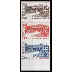 France N°2194 Aix-en-Provence Bouches-du-Rhone bande de 3 Essai (trial color proof) Non dentelé imperf ** MNH