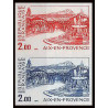 France N°2194 Aix-en-Provence Bouches-du-Rhone paire Essai (trial color proof) Non dentelé imperf ** MNH