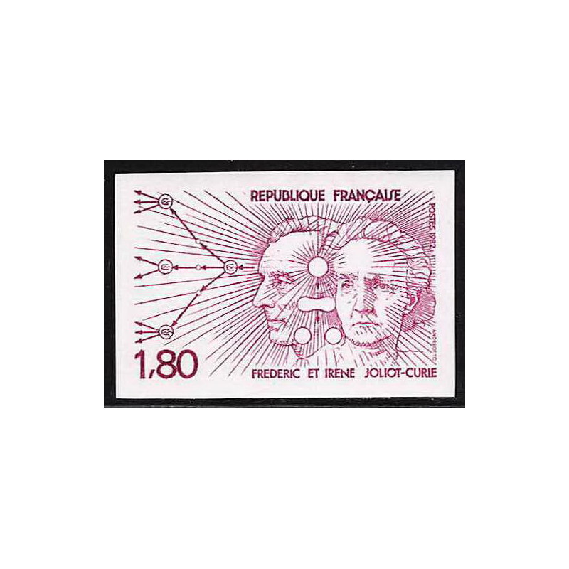 France N°2218 Irène Curie Frédéric Joliot physique chimie physic chemistry trial color proof Non dentelé imperf ** MNH