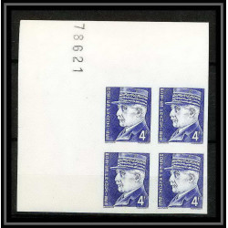 France N°522 pétain Non dentelé ** MNH (Imperf) Bloc 4 coin de feuille