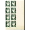 France N°523 pétain bloc de 6 Non dentelé ** MNH (Imperf)