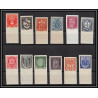 France N°526/537 secours nationnal armoiries 1941 Non dentelé ** MNH Imperf cote maury 600 EUROS