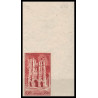France N°665 Cathédrales Amiens (église church) coin de feuille Non dentelé ** MNH (Imperf)